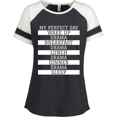 Funny Theatre Lover Actor Gift 'My Perfect Day' Love Drama Gift Enza Ladies Jersey Colorblock Tee