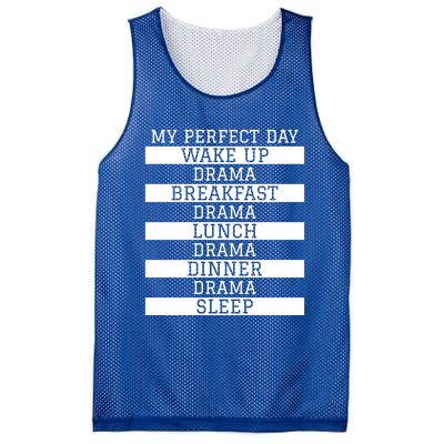 Funny Theatre Lover Actor Gift 'My Perfect Day' Love Drama Gift Mesh Reversible Basketball Jersey Tank