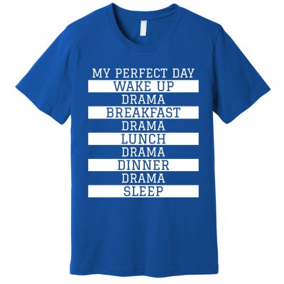 Funny Theatre Lover Actor Gift 'My Perfect Day' Love Drama Gift Premium T-Shirt