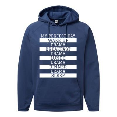 Funny Theatre Lover Actor Gift 'My Perfect Day' Love Drama Gift Performance Fleece Hoodie