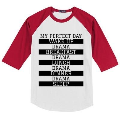 Funny Theatre Lover Actor Gift 'My Perfect Day' Love Drama Gift Kids Colorblock Raglan Jersey