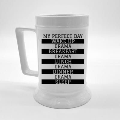 Funny Theatre Lover Actor Gift 'My Perfect Day' Love Drama Gift Beer Stein