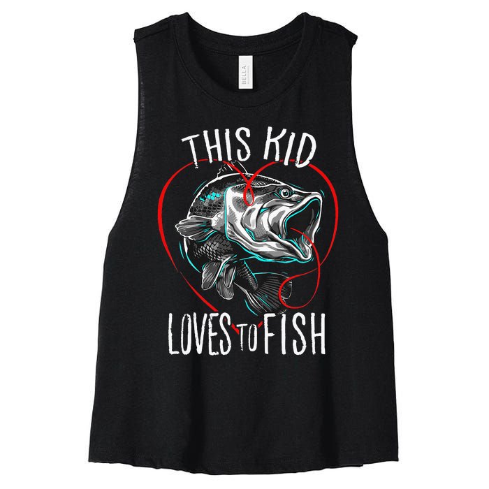 Fishing This Loves To Fish Women's Racerback Cropped Tank