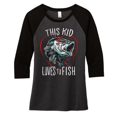 Fishing This Loves To Fish Women's Tri-Blend 3/4-Sleeve Raglan Shirt