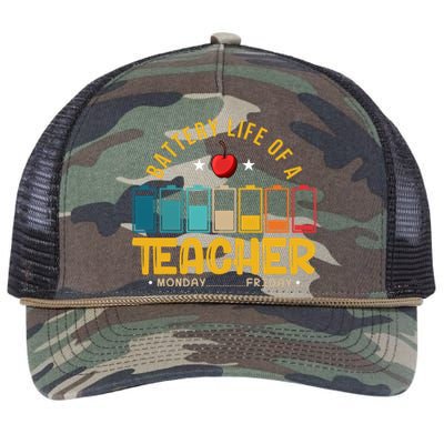 Funny Teacher Low Battery Teacher Battery Life Of A Teacher Gift Retro Rope Trucker Hat Cap