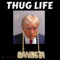 Funny Thug Life Trump Mugshot Gangsta Gold Chain Bling Drip Trump Tall T-Shirt