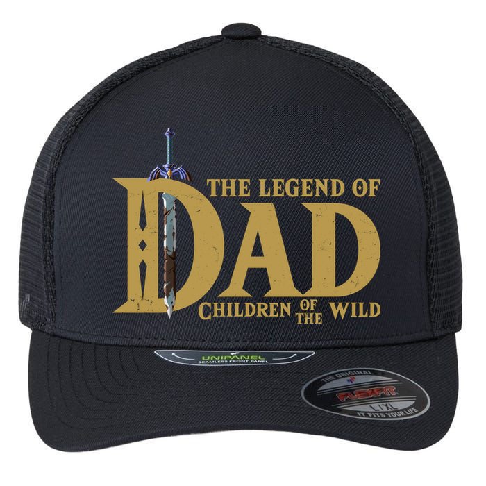 Funny The Legend Of Dad Children Of The Wild Flexfit Unipanel Trucker Cap