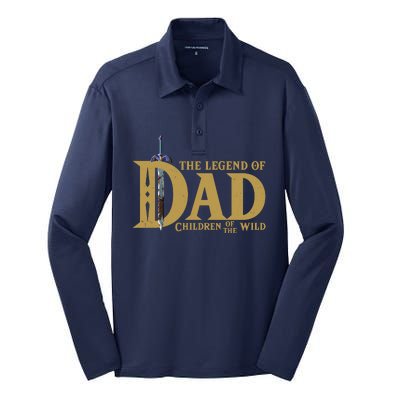 Funny The Legend Of Dad Children Of The Wild Silk Touch Performance Long Sleeve Polo