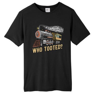 Funny Train Lovers & Railroad Vintage Retro Locomotive Gifts Who Tooted Tall Fusion ChromaSoft Performance T-Shirt