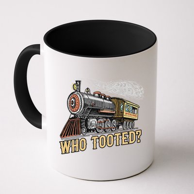 Funny Train Lovers & Railroad Vintage Retro Locomotive Gifts Who Tooted Mug