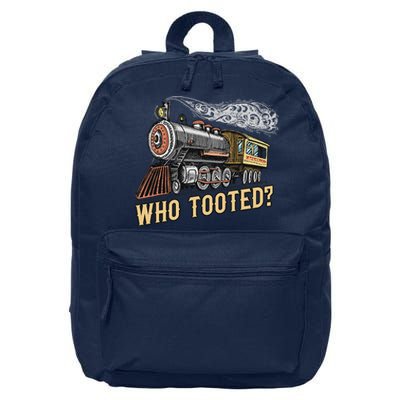 Funny Train Lovers & Railroad Vintage Retro Locomotive Gifts Who Tooted 16 in Basic Backpack