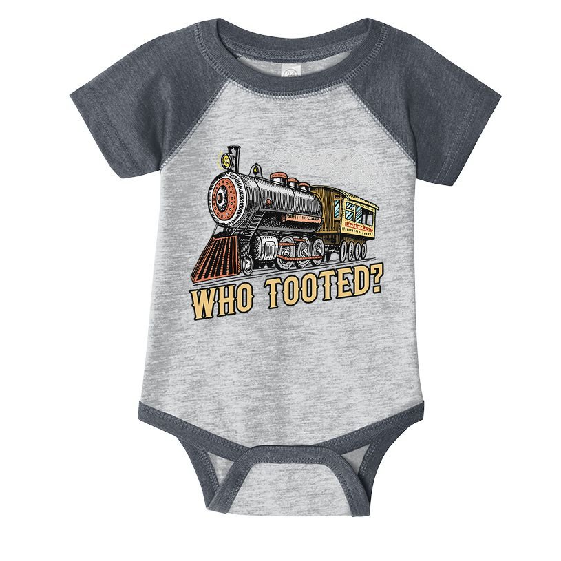Funny Train Lovers & Railroad Vintage Retro Locomotive Gifts Who Tooted Infant Baby Jersey Bodysuit