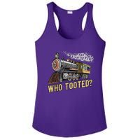 Funny Train Lovers & Railroad Vintage Retro Locomotive Gifts Who Tooted Ladies PosiCharge Competitor Racerback Tank