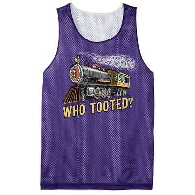 Funny Train Lovers & Railroad Vintage Retro Locomotive Gifts Who Tooted Mesh Reversible Basketball Jersey Tank