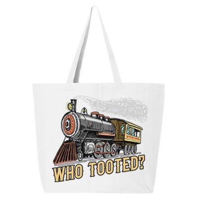 Funny Train Lovers & Railroad Vintage Retro Locomotive Gifts Who Tooted 25L Jumbo Tote