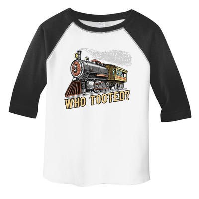 Funny Train Lovers & Railroad Vintage Retro Locomotive Gifts Who Tooted Toddler Fine Jersey T-Shirt