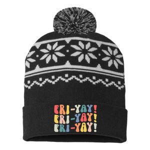 FriYay Teacher Life Frinally Funny Friday Weekend Vibes USA-Made Snowflake Beanie