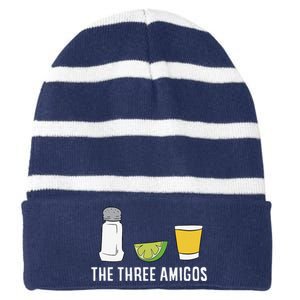 Funny Tequila Love Cinco De Mayo Tequila Salt And Lime Striped Beanie with Solid Band