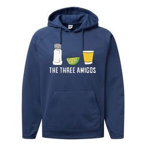 Funny Tequila Love Cinco De Mayo Tequila Salt And Lime Performance Fleece Hoodie