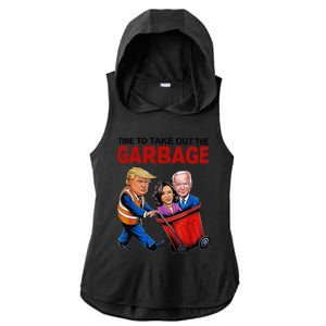 Funny Trump Lover Time To Take Out The Garbage Ladies PosiCharge Tri-Blend Wicking Draft Hoodie Tank