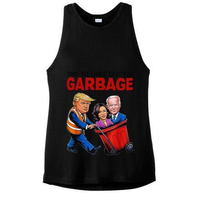Funny Trump Lover Time To Take Out The Garbage Ladies PosiCharge Tri-Blend Wicking Tank