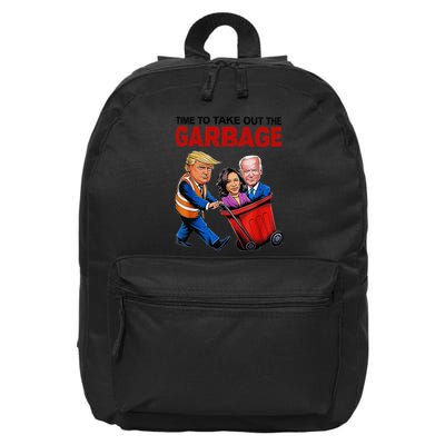 Funny Trump Lover Time To Take Out The Garbage 16 in Basic Backpack