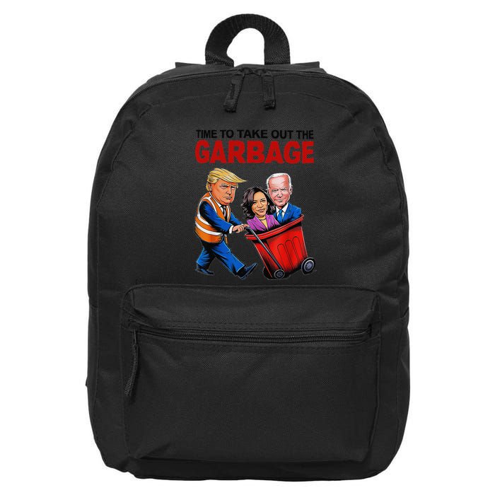 Funny Trump Lover Time To Take Out The Garbage 16 in Basic Backpack