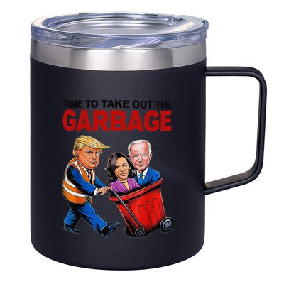 Funny Trump Lover Time To Take Out The Garbage 12oz Stainless Steel Coffee Mug