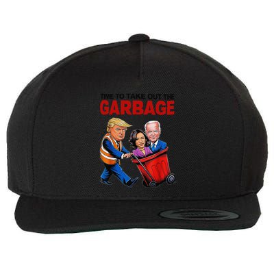 Funny Trump Lover Time To Take Out The Garbage Wool Snapback Cap