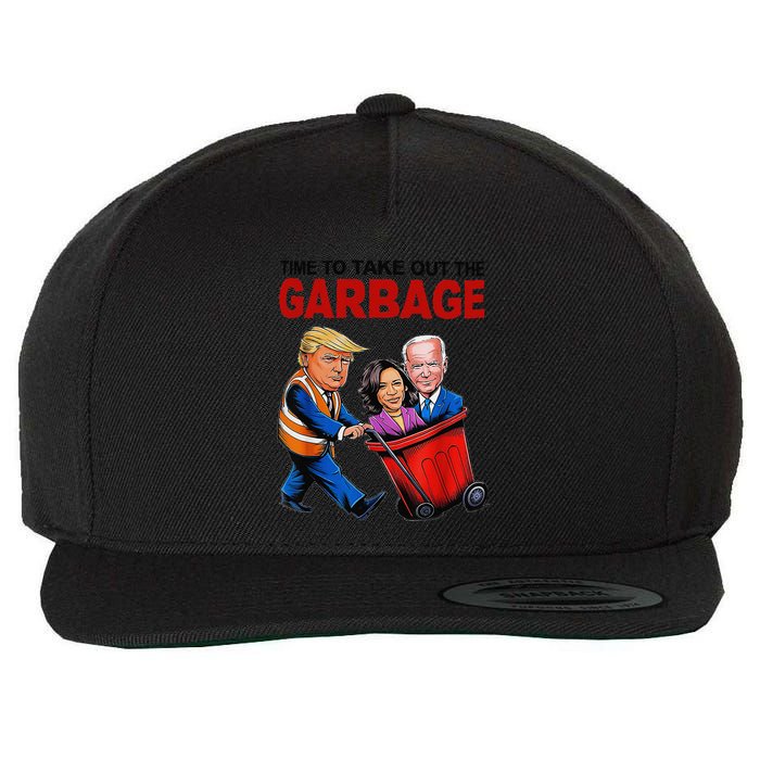Funny Trump Lover Time To Take Out The Garbage Wool Snapback Cap