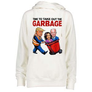 Funny Trump Lover Time To Take Out The Garbage Womens Funnel Neck Pullover Hood