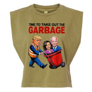 Funny Trump Lover Time To Take Out The Garbage Garment-Dyed Women's Muscle Tee