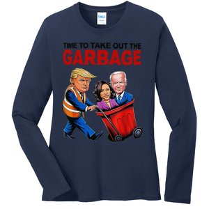 Funny Trump Lover Time To Take Out The Garbage Ladies Long Sleeve Shirt