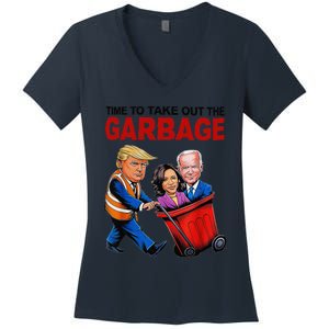 Funny Trump Lover Time To Take Out The Garbage Women's V-Neck T-Shirt