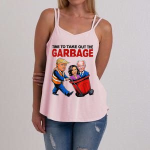 Funny Trump Lover Time To Take Out The Garbage Women's Strappy Tank