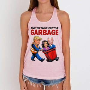 Funny Trump Lover Time To Take Out The Garbage Women's Knotted Racerback Tank