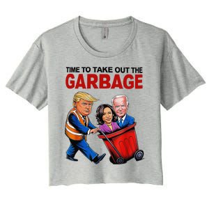 Funny Trump Lover Time To Take Out The Garbage Women's Crop Top Tee