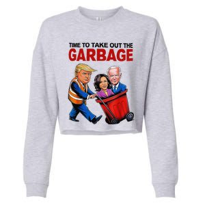 Funny Trump Lover Time To Take Out The Garbage Cropped Pullover Crew