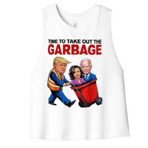 Funny Trump Lover Time To Take Out The Garbage Women's Racerback Cropped Tank