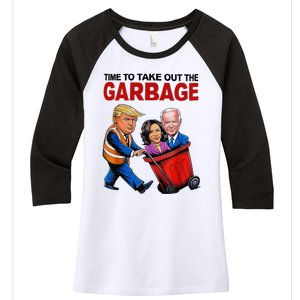 Funny Trump Lover Time To Take Out The Garbage Women's Tri-Blend 3/4-Sleeve Raglan Shirt