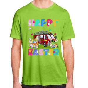 Fire Truck Lover Happy Easter Bunny Fire Truck Easter Sunday Gift Adult ChromaSoft Performance T-Shirt