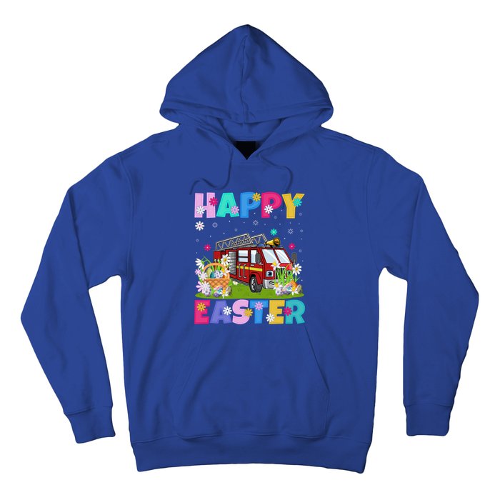 Fire Truck Lover Happy Easter Bunny Fire Truck Easter Sunday Gift Hoodie