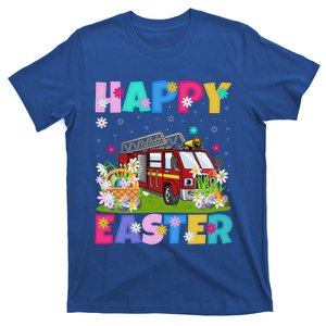 Fire Truck Lover Happy Easter Bunny Fire Truck Easter Sunday Gift T-Shirt