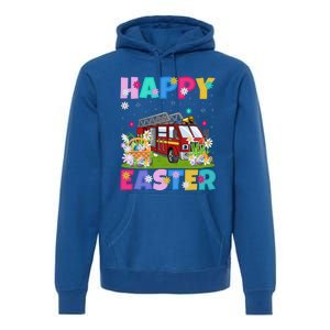 Fire Truck Lover Happy Easter Bunny Fire Truck Easter Sunday Gift Premium Hoodie