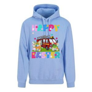 Fire Truck Lover Happy Easter Bunny Fire Truck Easter Sunday Gift Unisex Surf Hoodie