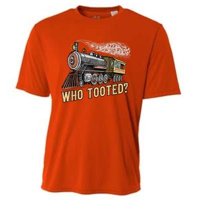 Funny Train Lovers & Railroad Vintage Retro Locomotive Gifts Cooling Performance Crew T-Shirt