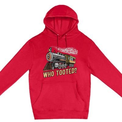 Funny Train Lovers & Railroad Vintage Retro Locomotive Gifts Premium Pullover Hoodie