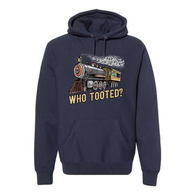 Funny Train Lovers & Railroad Vintage Retro Locomotive Gifts Premium Hoodie