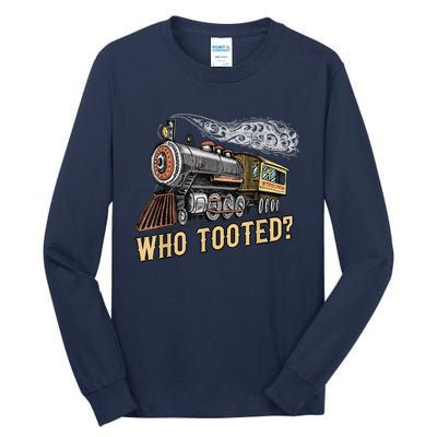 Funny Train Lovers & Railroad Vintage Retro Locomotive Gifts Tall Long Sleeve T-Shirt