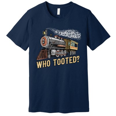 Funny Train Lovers & Railroad Vintage Retro Locomotive Gifts Premium T-Shirt